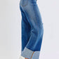 Judy Blue - Retro Wide Leg With Cuff Jeans