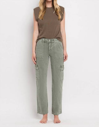 Vervet By Flying Monkey - Calça Jeans Cargo Reta de Cintura Alta