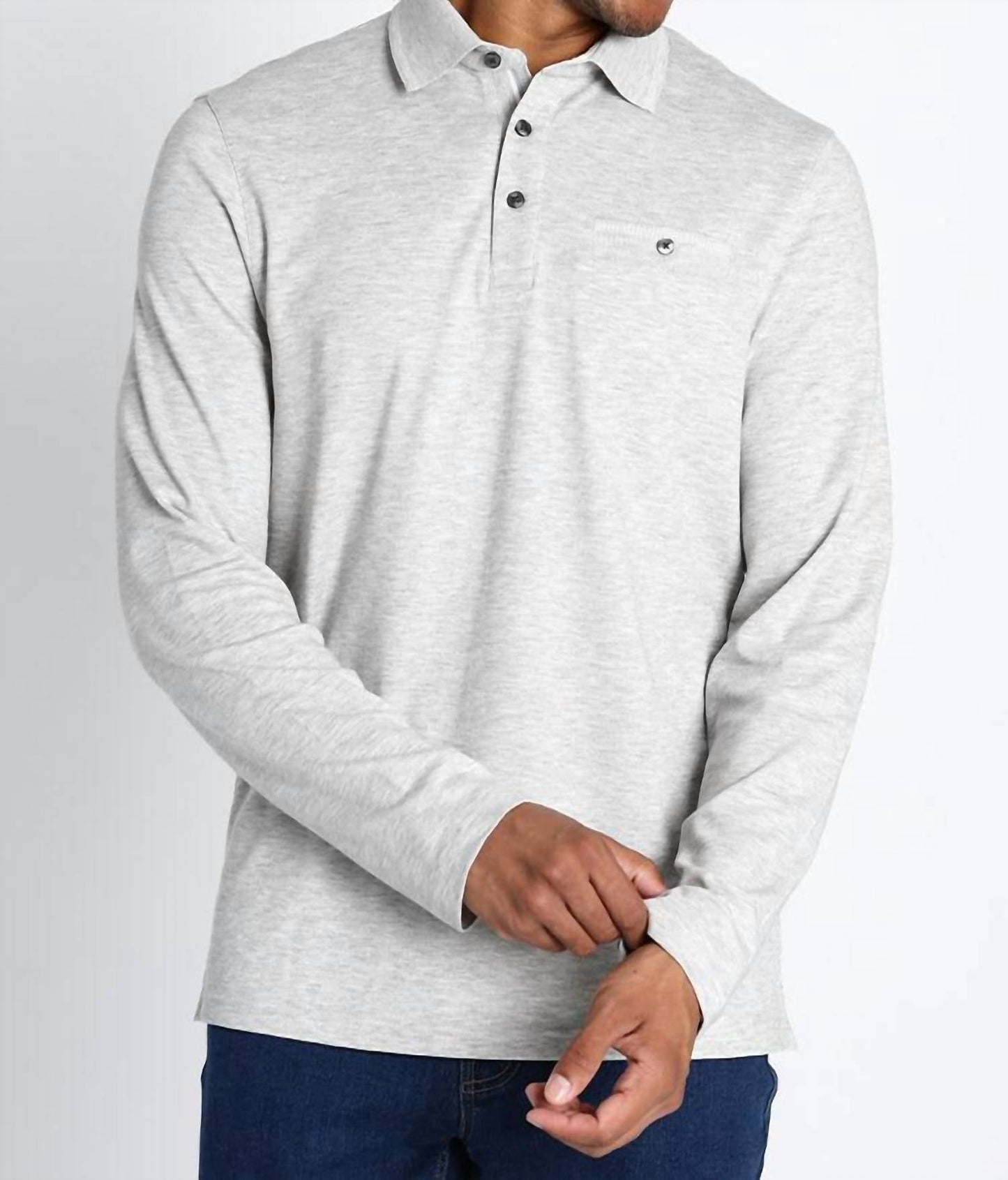 Jachs New York - Luxe Cotton Long Sleeve Polo Shirt