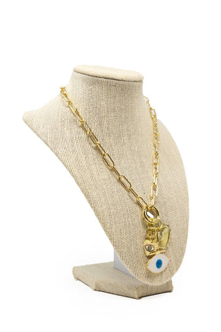 Mary Kathryn Designs - Women Evil Eye Heart Charming Necklace
