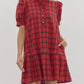 Entro - Plaid Buttoned Mini Dress