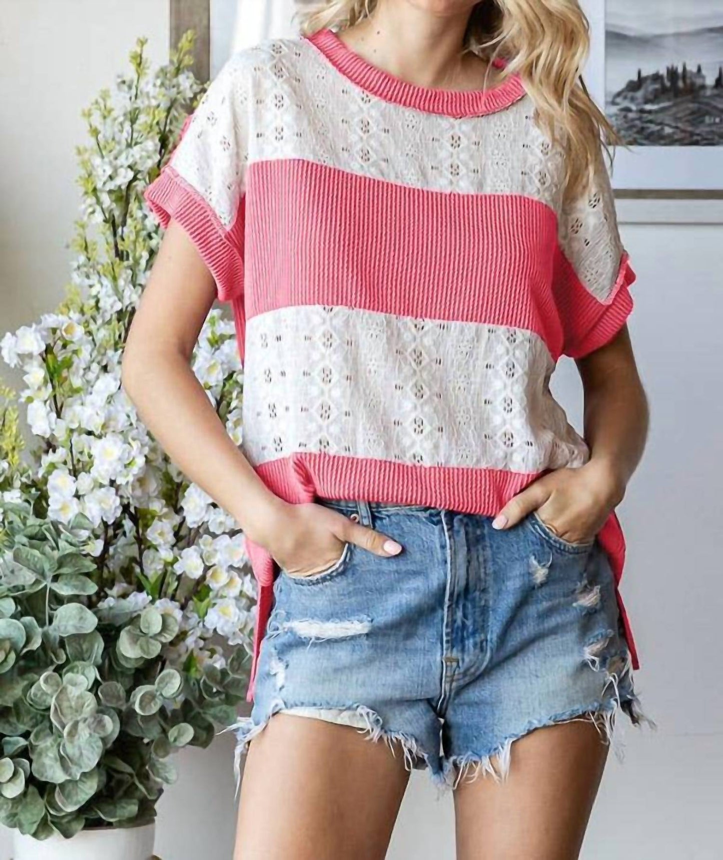 7Th Ray - Contrast Short Sleeve Top