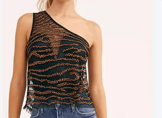 Free People - Blusa de um ombro só que vira a cabeça