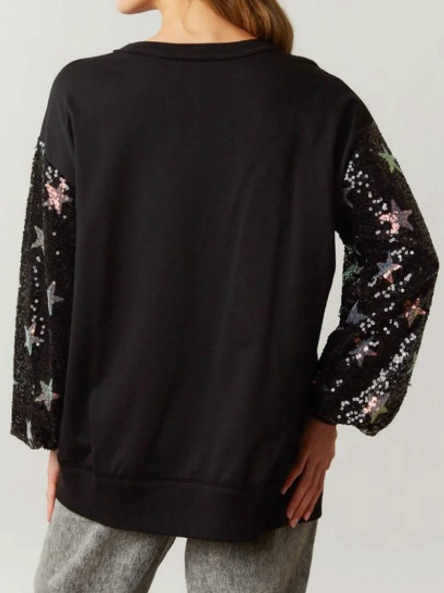 Fantastic Fawn - Sequin Star Oversized Sweatshirt