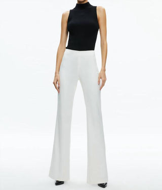 Alice + Olivia - Calça Lara com fenda lateral e cintura média