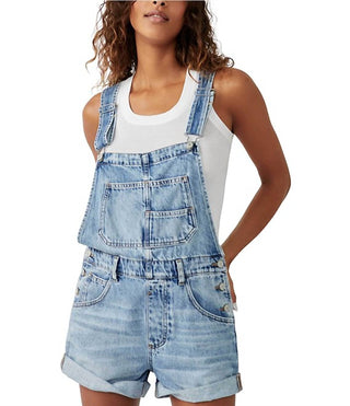 Free People - Macacão curto com gola quadrada Ziggy