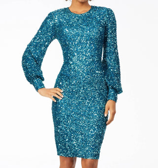 Ashleylauren - Bishop Long Sleeve Sequin Cocktail Dress