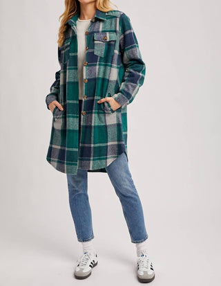 Bluivy - Women's Flannel Plaid Longline Shacket