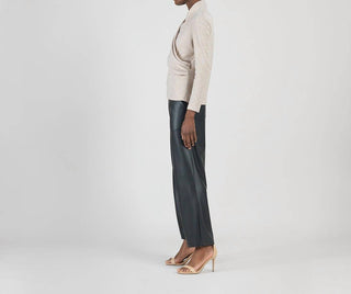 Clara Sunwoo - Ultra Soft Faux Cashmere Draped V-neck Ruched Sweater