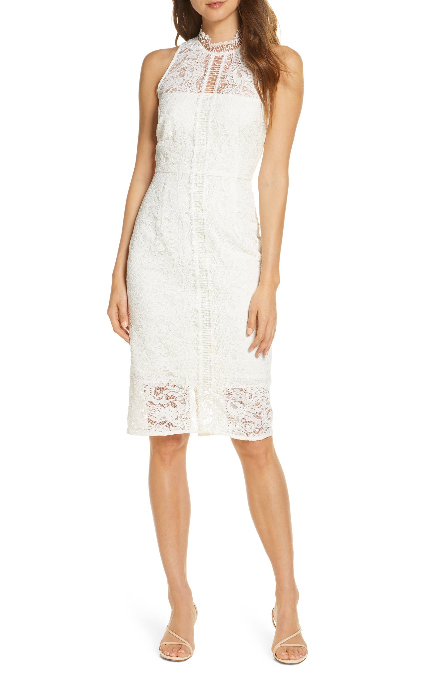 Women's Ivory Lace Cocktail Dress - Size 8