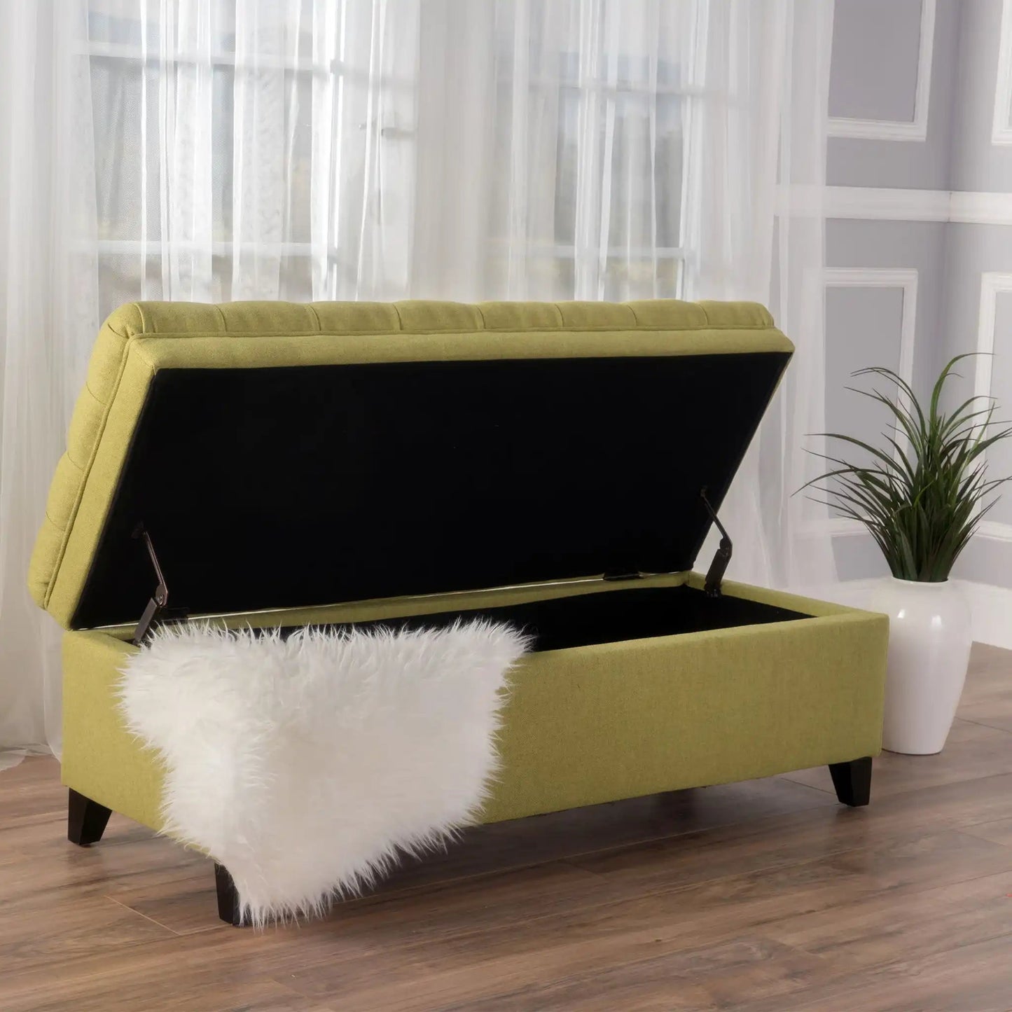 Juliana - Storage Ottoman With Birch Legs