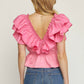 Entro - Ruffled Peplum Top