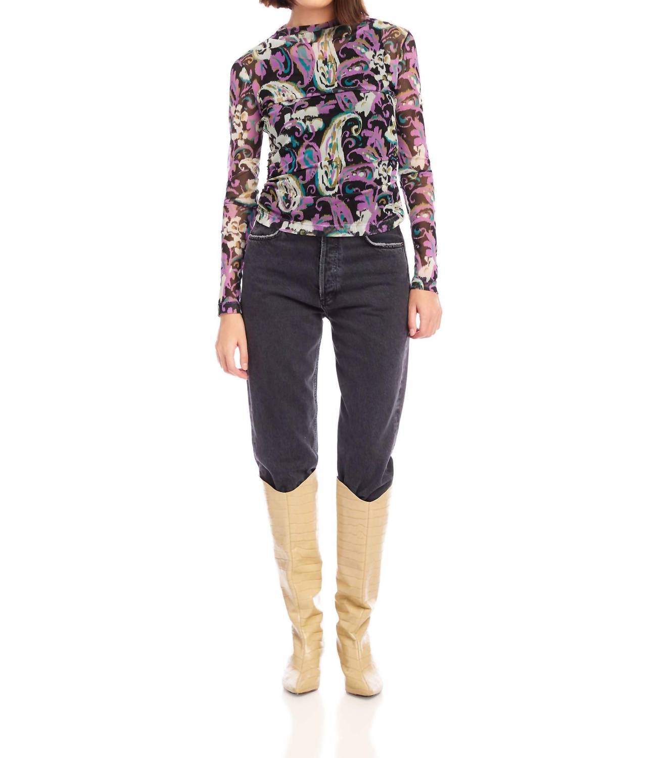 Fifteen Twenty - Khami Shirred Long Sleeve Top