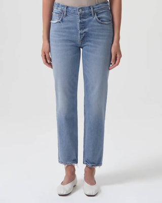 Agolde - Calça jeans feminina Kye de cintura média e perna reta