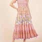 Mittoshop - Tube Patchwork Border Print Midi Dress