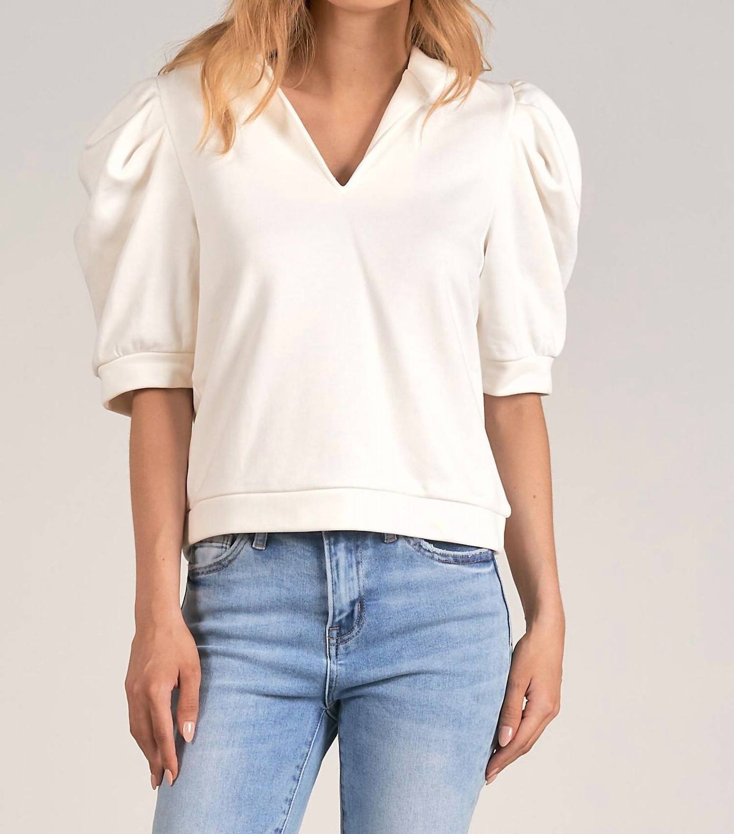 Elan - French Terry Puff Sleeve Hoodie