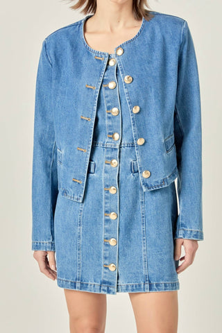 English Factory - Jaqueta Jeans Cropped