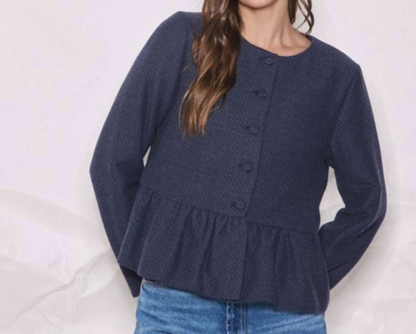 Able - Tweed Shimmer Peplum Jacket