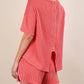 Very J - Oversized Two Tone Double Knit Top & Shorts