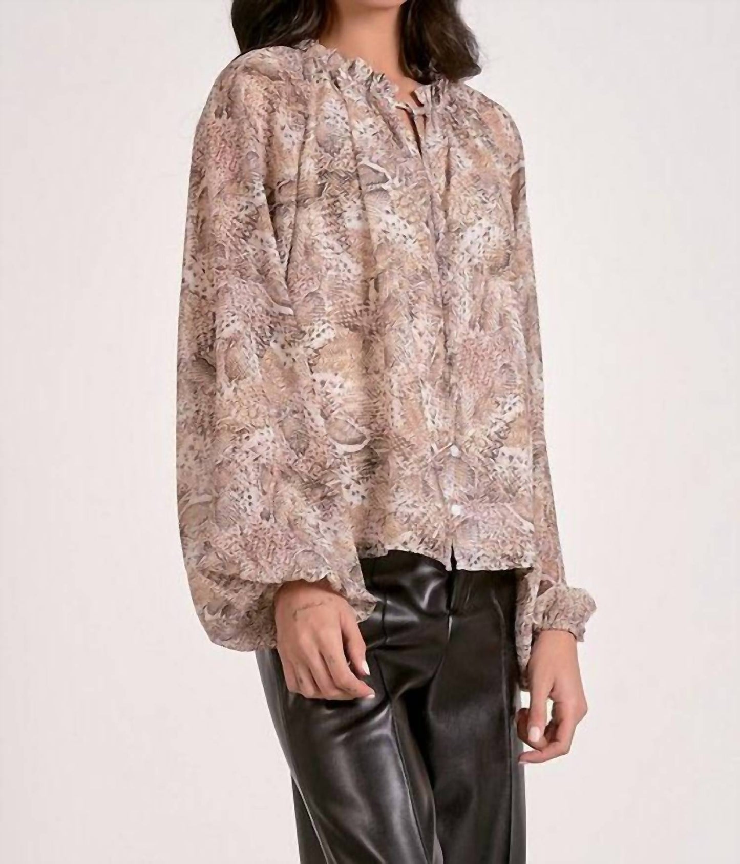 Elan - Sawyer Snakeskin Blouse
