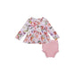 Posh Peanut Pari Floral Ruffle Top & Bloomers Set - Pastel Purple