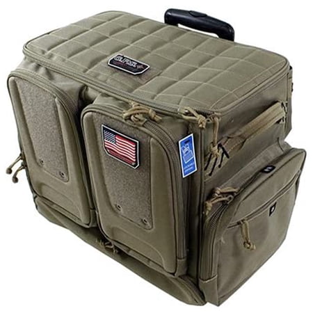GPS Tactical Rolling Range Bag Handgun Case for Shooting Gear and Ammo Tan