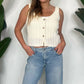 Kld. Signature - Sleeveless Button Front Knit Vest