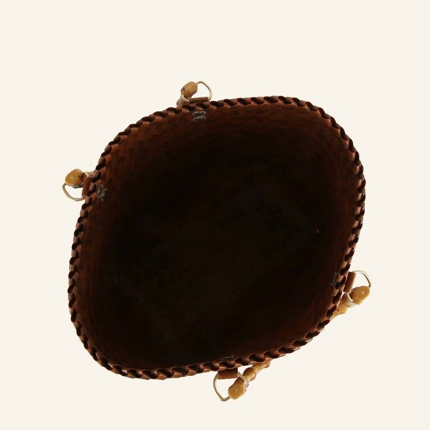 Anarchy Street - Women's Basket Weave Bamboo Handle Square Tote Bag