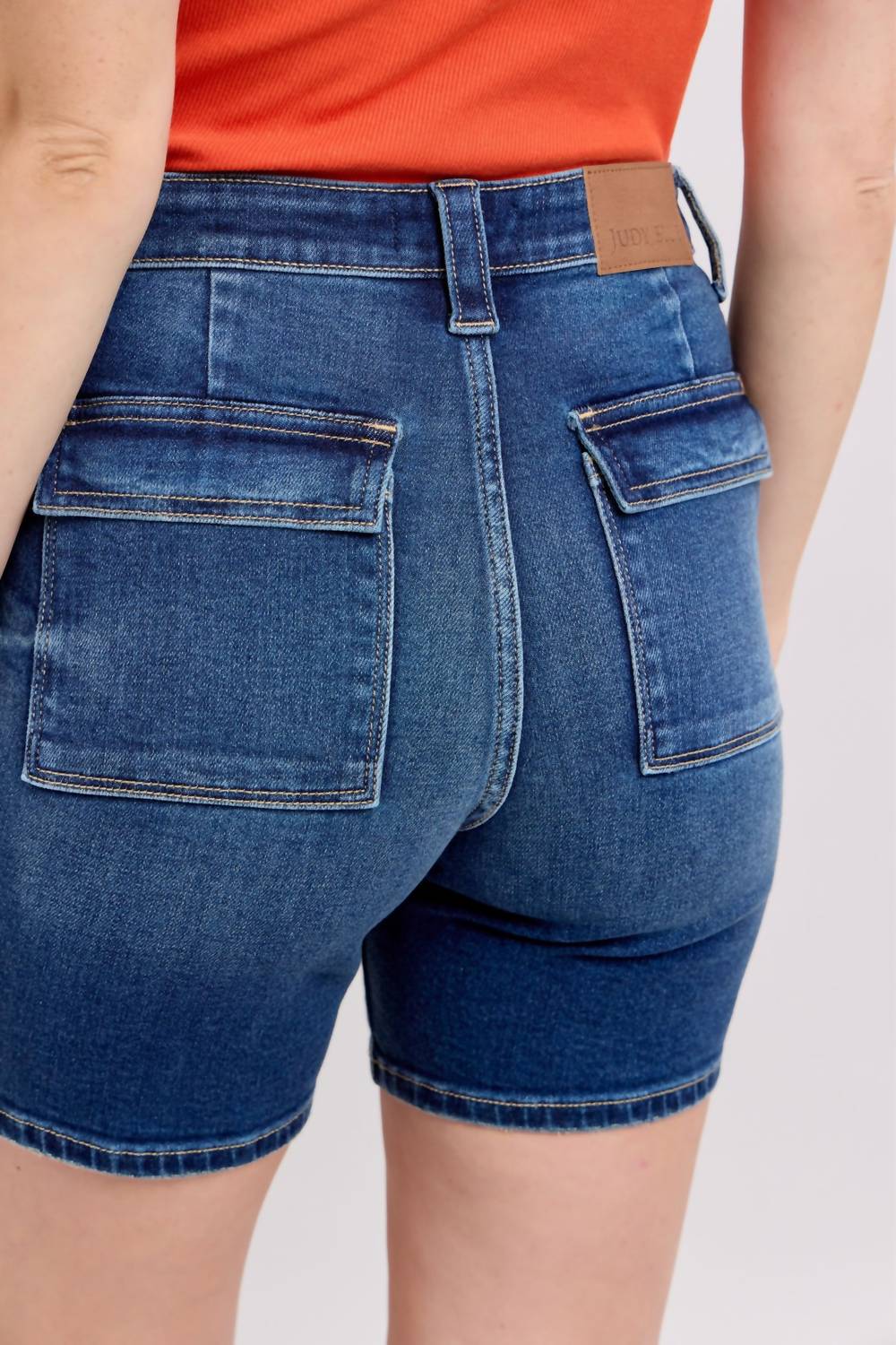 Judy Blue - High Waist Bermuda Back Flap Denim Short