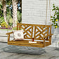 Alejandro Acacia Wood Porch Swing with Slat Panel Seating