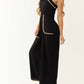 Entro - Contrast Square Neck Sleeveless Jumpsuit