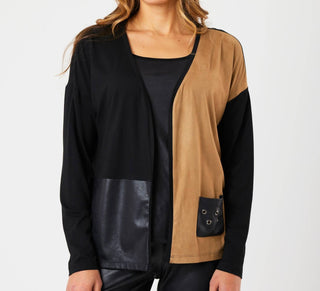 Angel Apparel - Vegan Leather Suede Cardigan