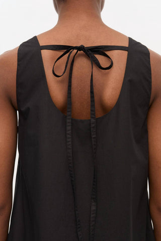 Ganni - Women's Cotton Poplin U Neck Mini Dress