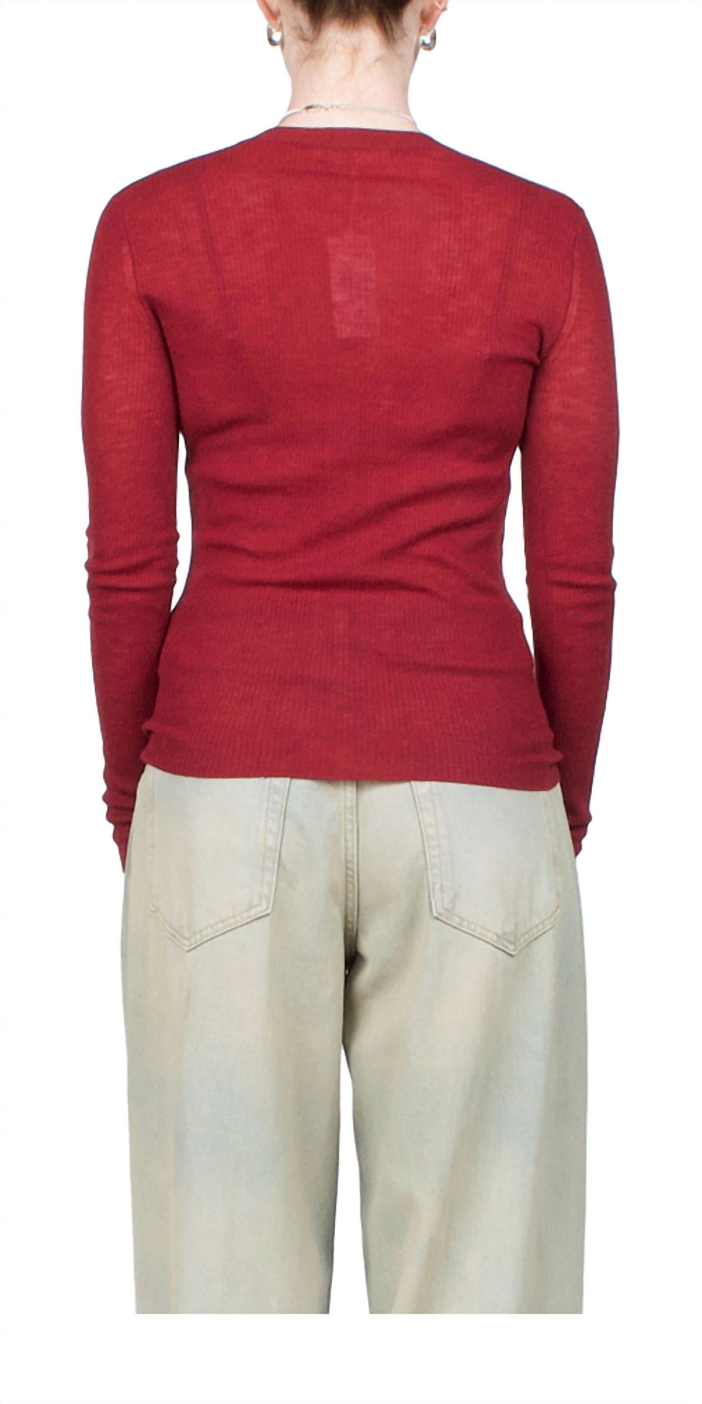 6397 - Skinny Rib V Cardigan