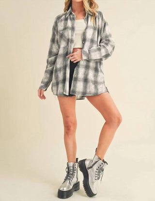 Aemi + Co - Laura Plaid Washed Flannel Button Up Shirt