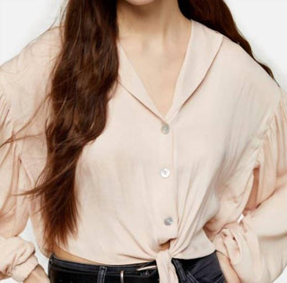 Topshop - Blush V Neck Front Tie Cropped Top
