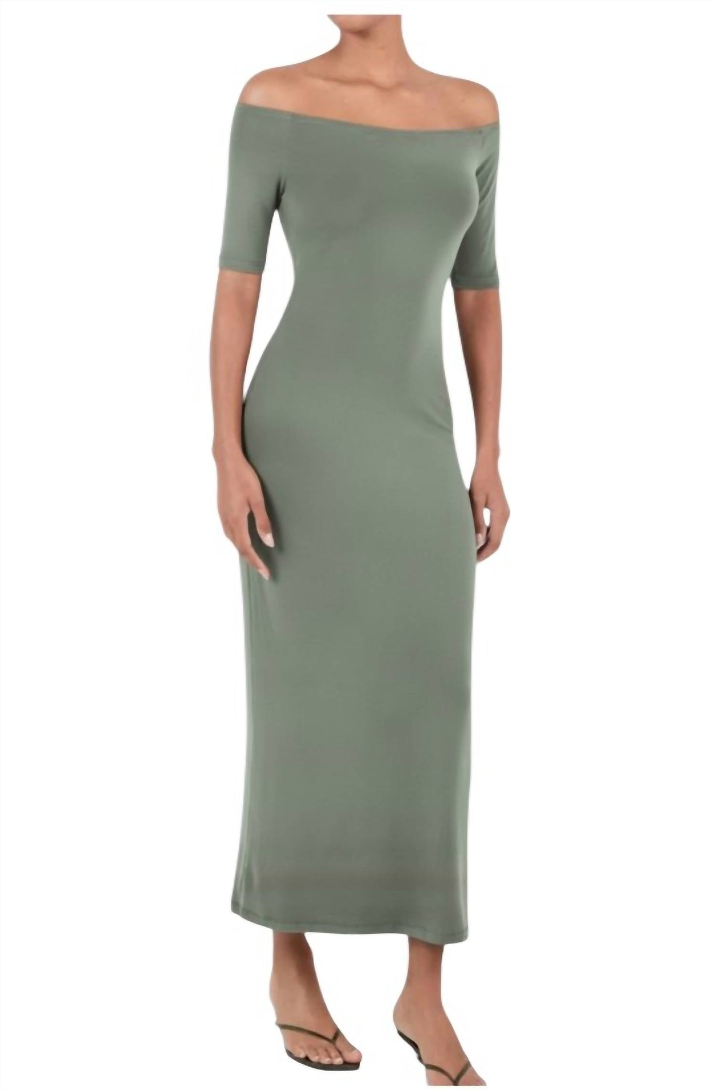Anemos - Carolyn Off-the-shoulder Jersey Midi Dress