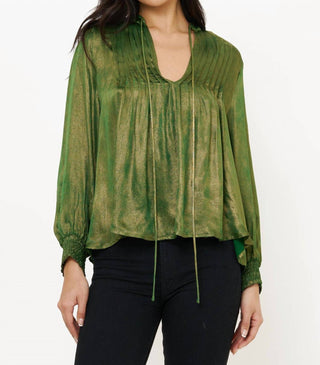 Oliphant - V-Neck Pintuck Blouse