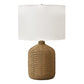 23'' Brown Rattan Table Lamp with Beige Shade