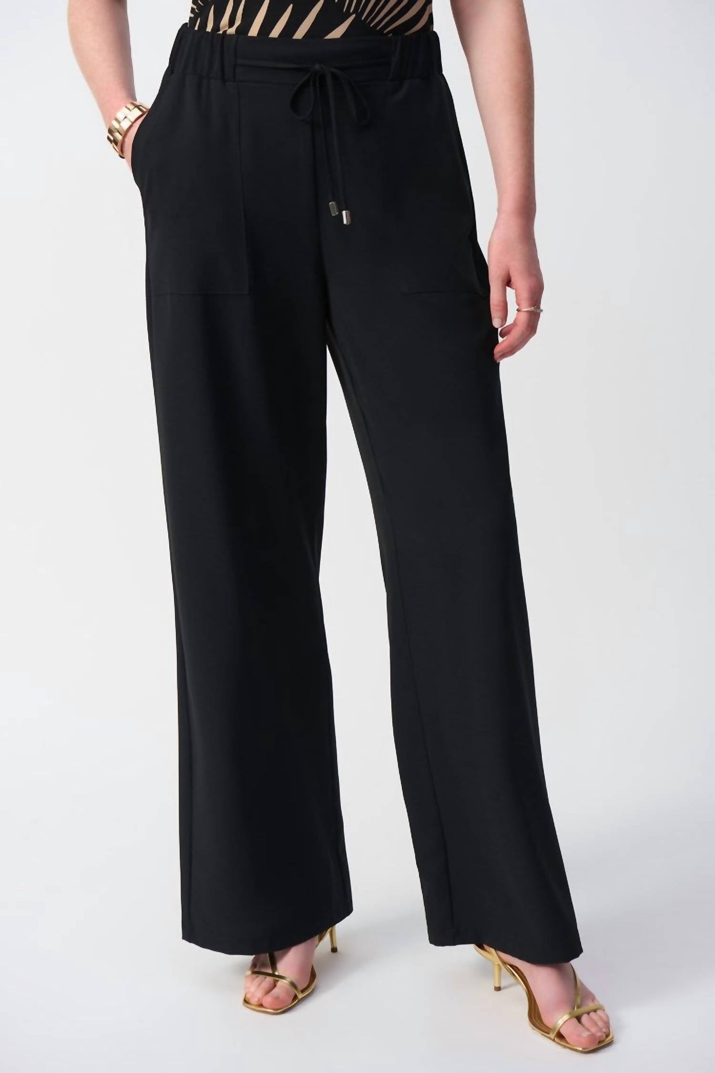 Joseph Ribkoff - Textured Woven Wide Leg Pants