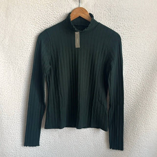 J.Crew - Blusa de gola alta em malha Pointelle