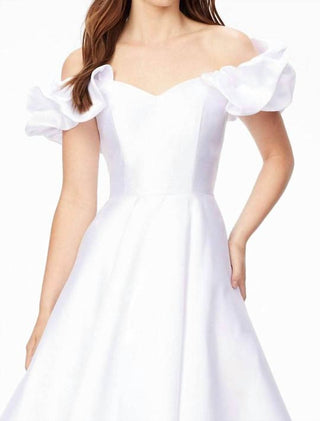 Ashleylauren - Ruffled Off-shoulder Wedding Gown