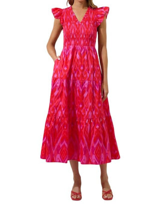 Sugarlips - Vestido longo com babados e camadas Blevin Ikat