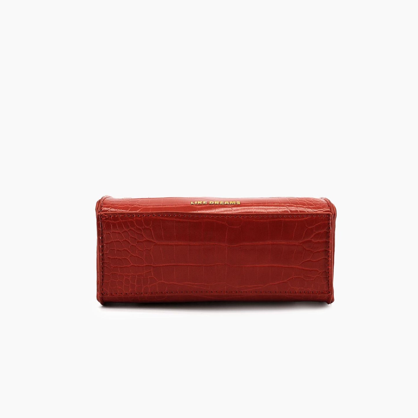 Like Dreams - Women's Lantern Faux Croc Crossbody Bag