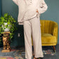 Bucketlist - Solid Blushed Knit Oversize Henley Top