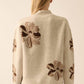 Promesa - Floral-Pattern Knit Mock-Neck Sweater