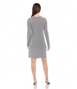 Karen Kane - Vestido metálico franzido de manga comprida