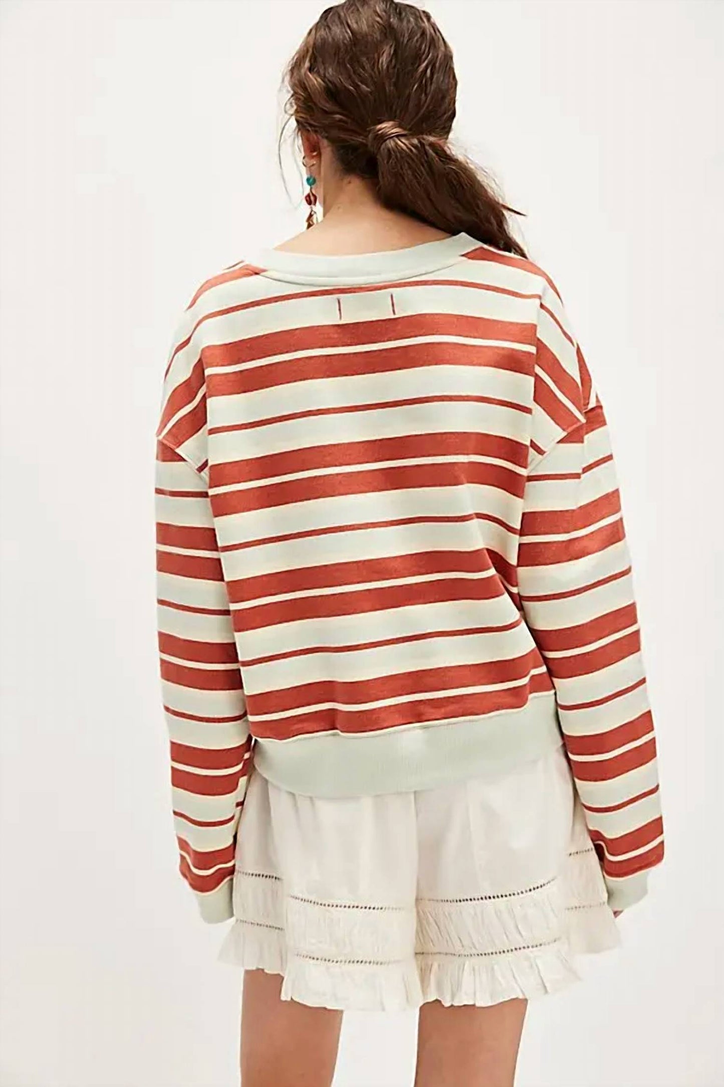 Free People - Classic Striped Shrunken Pullover Top