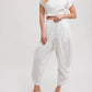 Bluivy - Cropped Ribbon Tie-back Top With Matching Harem Pants