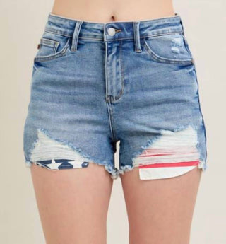 Judy Blue - High Rise Front And Back American Flag Shorts